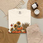 T-Shirt „Herbsternte-Wagen“ — Kürbis & Sonnenblume Herbst-T-Shirt