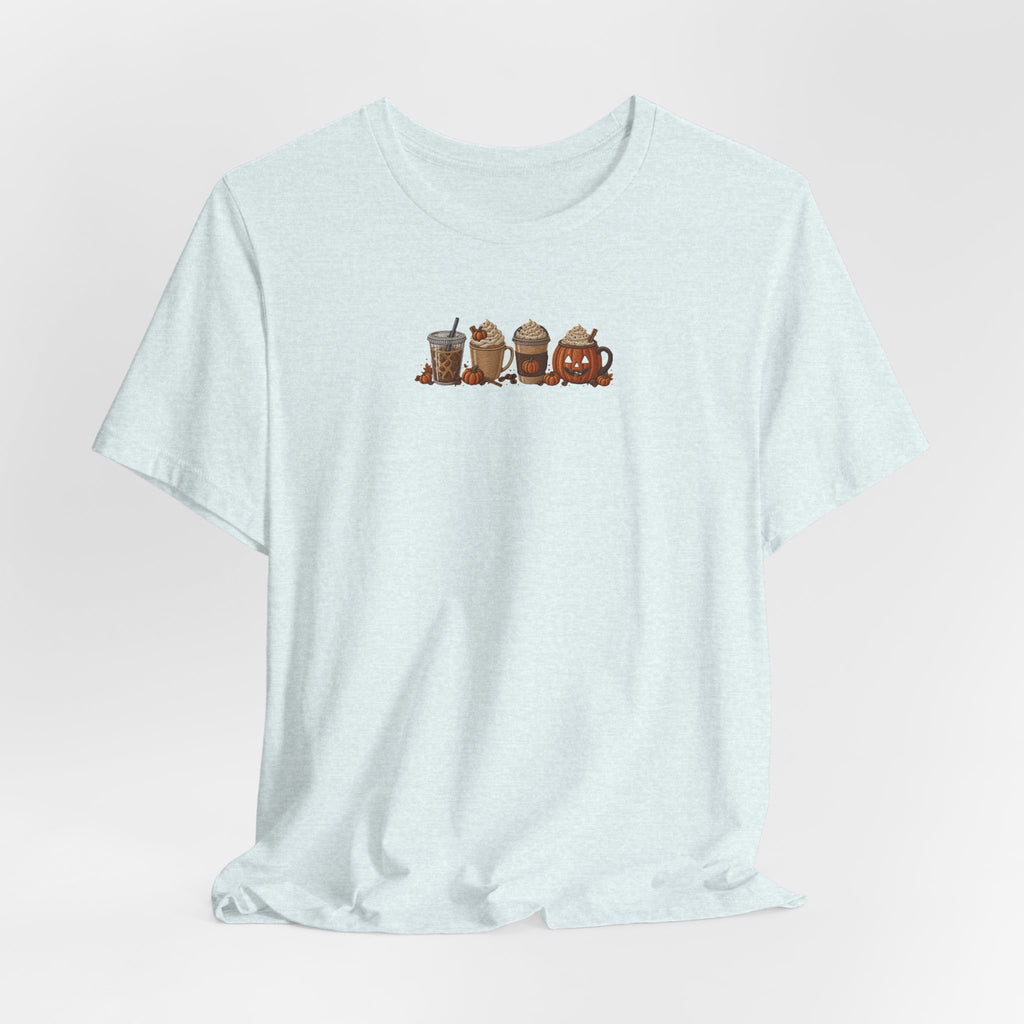 Coffee Crew Cute Graphic Tee — Espresso, Latte & Mocha Cartoon Shirt