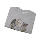 Mystic Moon & Mushroom Crewneck Sweatshirt — "Whisper to the Wild" Nature Graphic