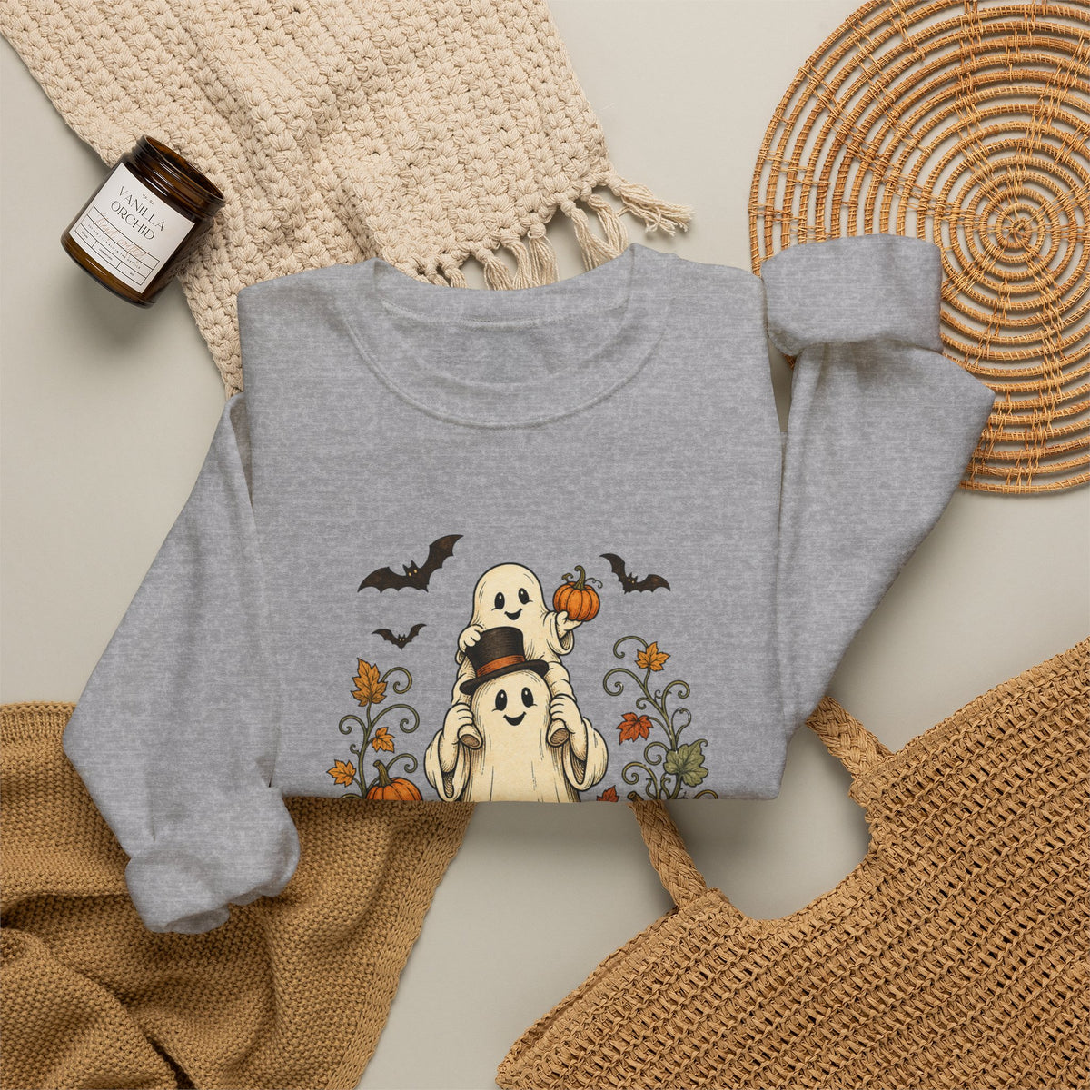 Halloween Pumpkin Ghost Crewneck Sweatshirt