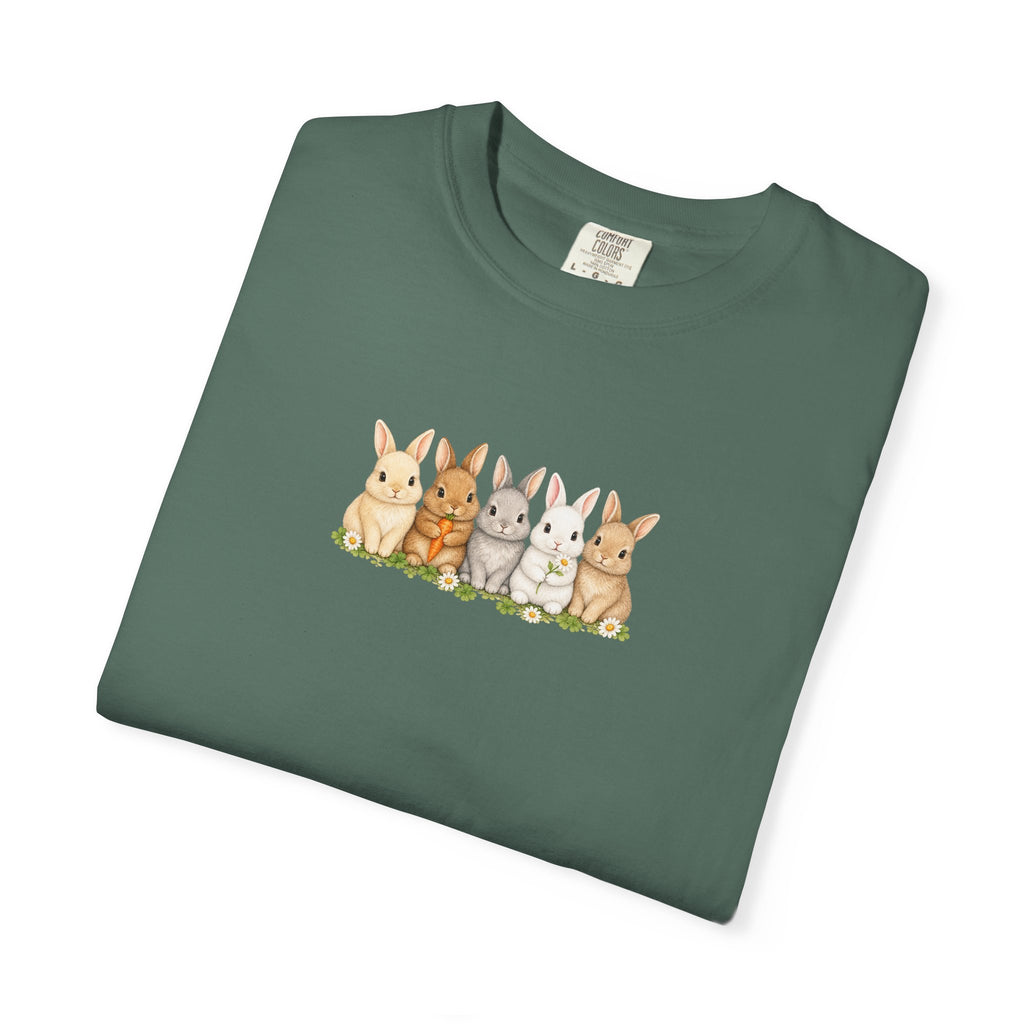 Bunny Row T‑Shirt — Cute Watercolor Rabbits Graphic Tee