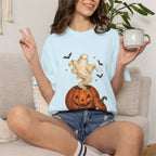 Halloween Ghost in Jack-O'-Lantern T-Shirt