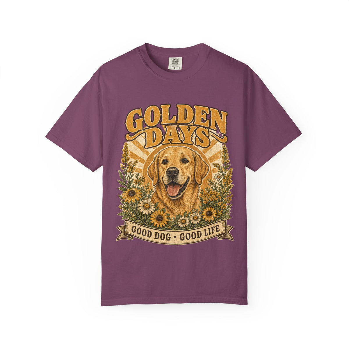 Golden Days Golden Retriever T-Shirt — "Good Dog • Good Life" Graphic Tee