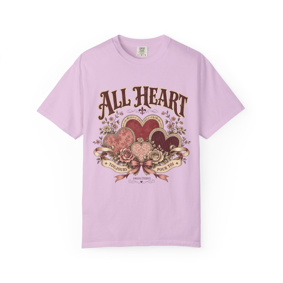All Heart Vintage Floral Tee — "All Heart" Graphic T-Shirt