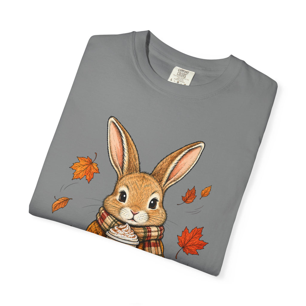 Autumn Bunny Tee — Cozy Fall Rabbit with Scarf & Hot Cocoa