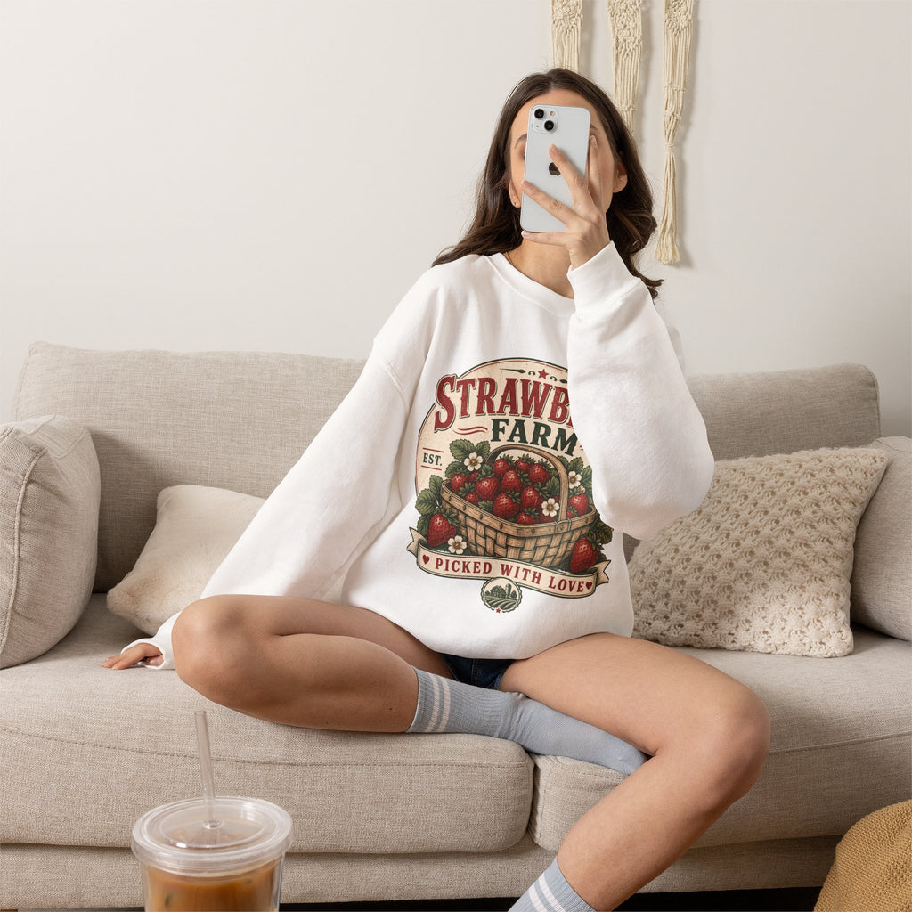 Strawberry Farm 'Picked With Love' Crewneck Sweatshirt