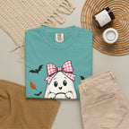 Cute Halloween Ghost T-Shirt — Trick-or-Treat Pumpkin & Bats