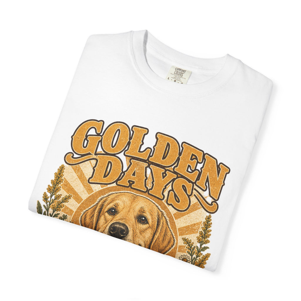 Golden Days Golden Retriever T-Shirt — "Good Dog • Good Life" Vintage Floral Tee