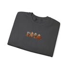 Cozy Camping Crewneck Sweatshirt — Niedliches Cartoon-Lagerfeuer-Freunde-Design