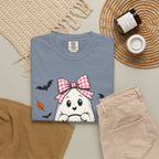 Cute Halloween Ghost T-Shirt — Trick-or-Treat Pumpkin & Bats
