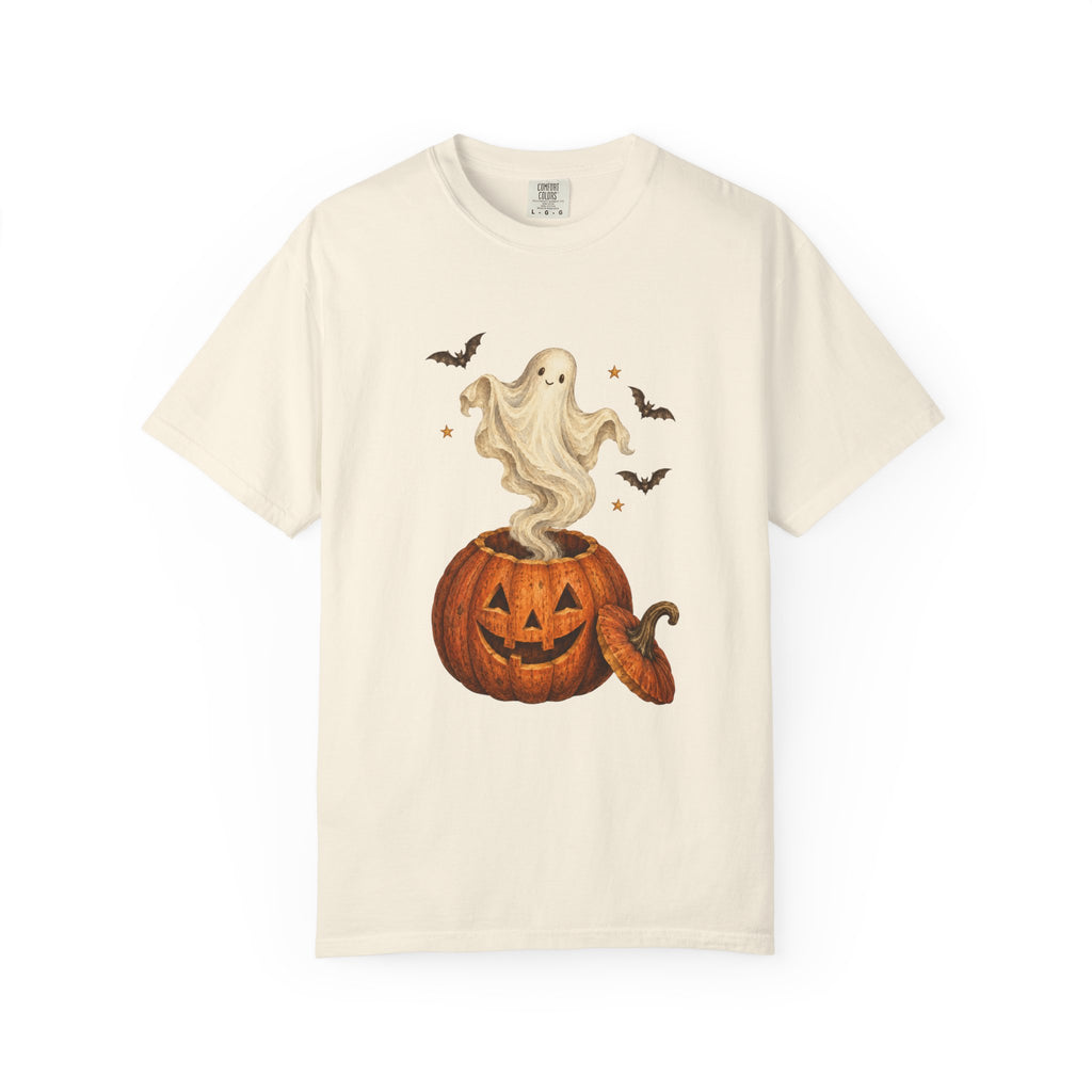 Halloween Ghost in Jack-O'-Lantern T-Shirt