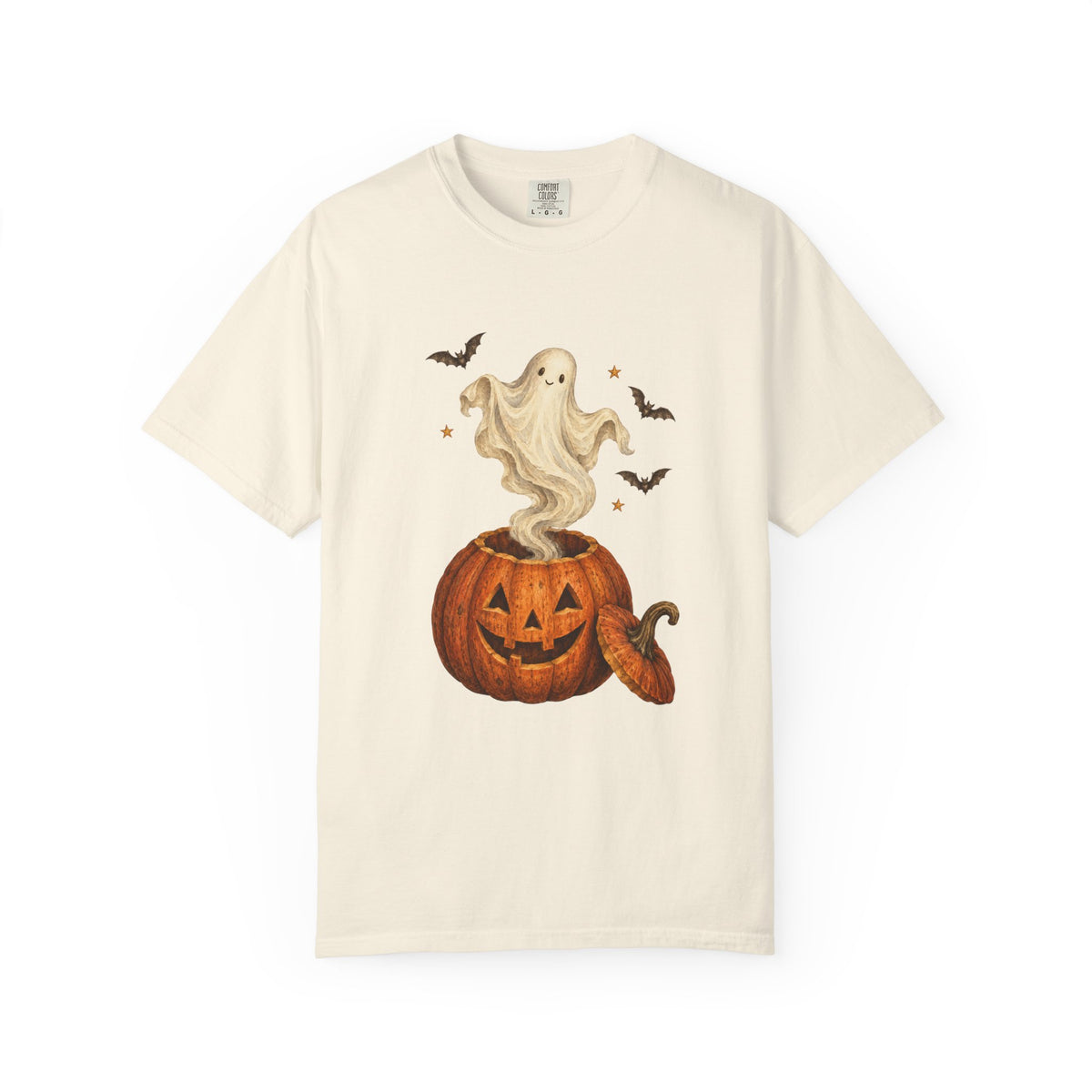 Halloween Ghost in Jack-O'-Lantern T-Shirt