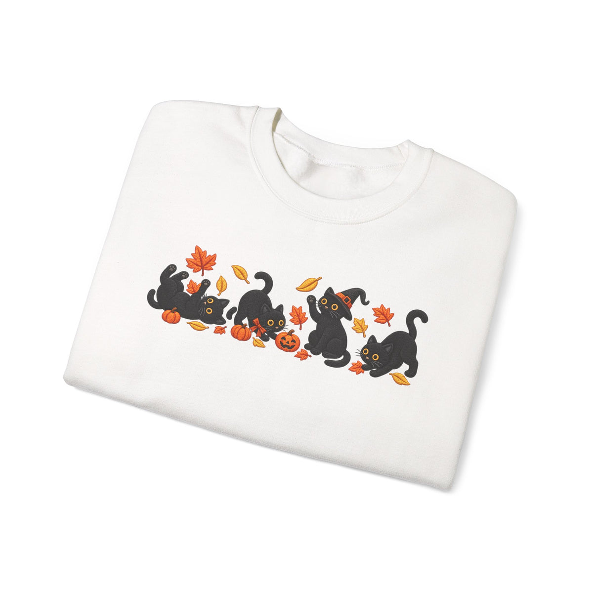 Autumn Play Black Cats Crewneck Sweatshirt