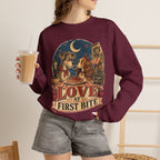 Love at First Bite Sweatshirt — Cute Dog & Pizza Cozy Crewneck