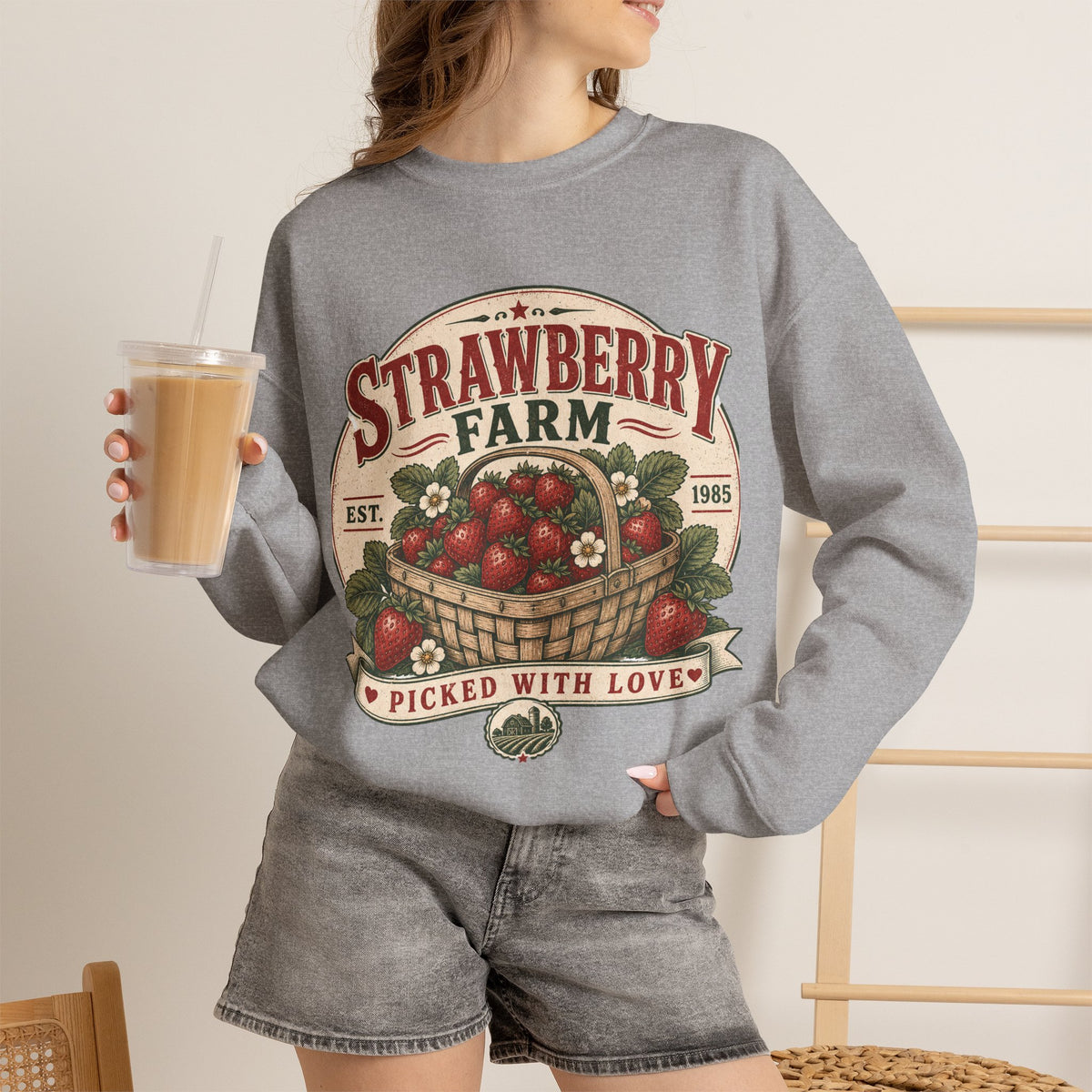 Strawberry Farm 'Picked With Love' Crewneck Sweatshirt