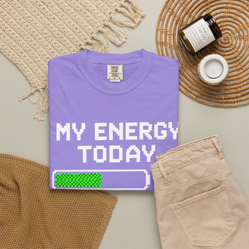 T-Shirt — "My Energy Today 40%" Battery Meter Graphic Tee
