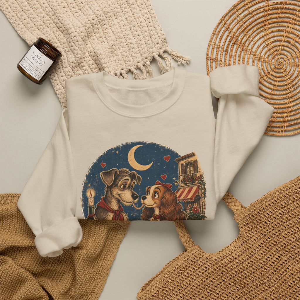 Love at First Bite Sweatshirt — Cute Dog & Pizza Cozy Crewneck