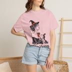 Her Human Witch Tee — Halloween Witch & Dog Graphic T-Shirt