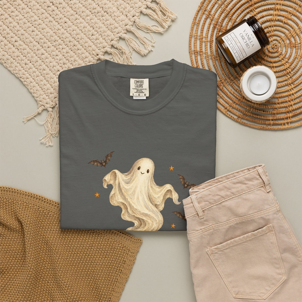 Halloween Ghost in Jack-O'-Lantern T-Shirt