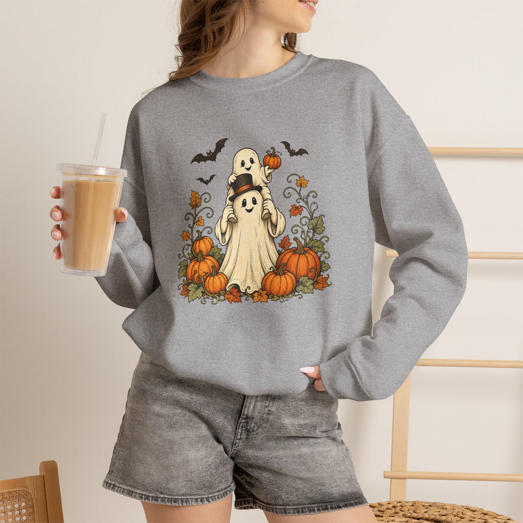 Halloween Pumpkin Ghost Crewneck Sweatshirt