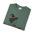 Her Human Witch Tee — Halloween Witch & Dog Graphic T-Shirt