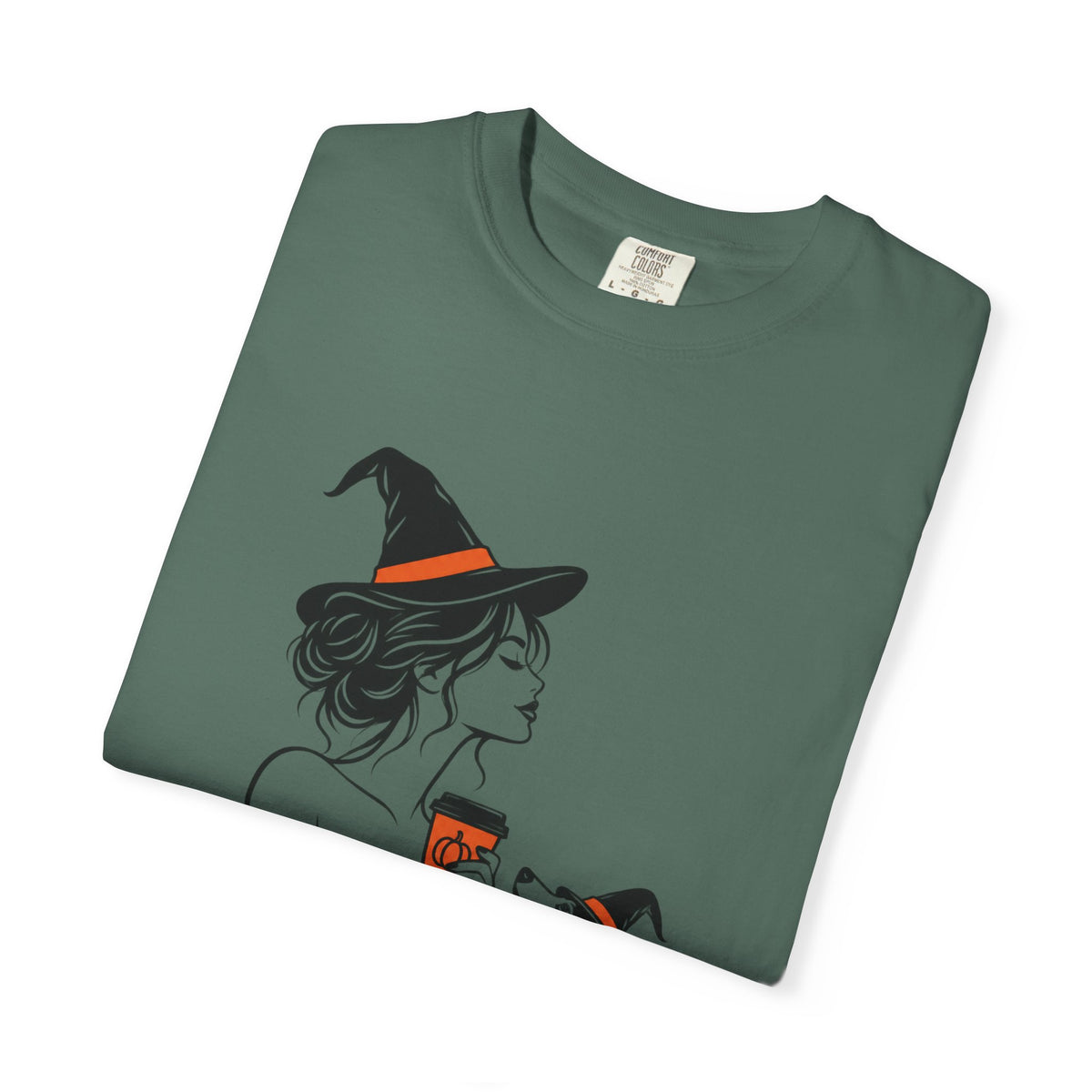 Her Human Witch Tee — Halloween Witch & Dog Graphic T-Shirt