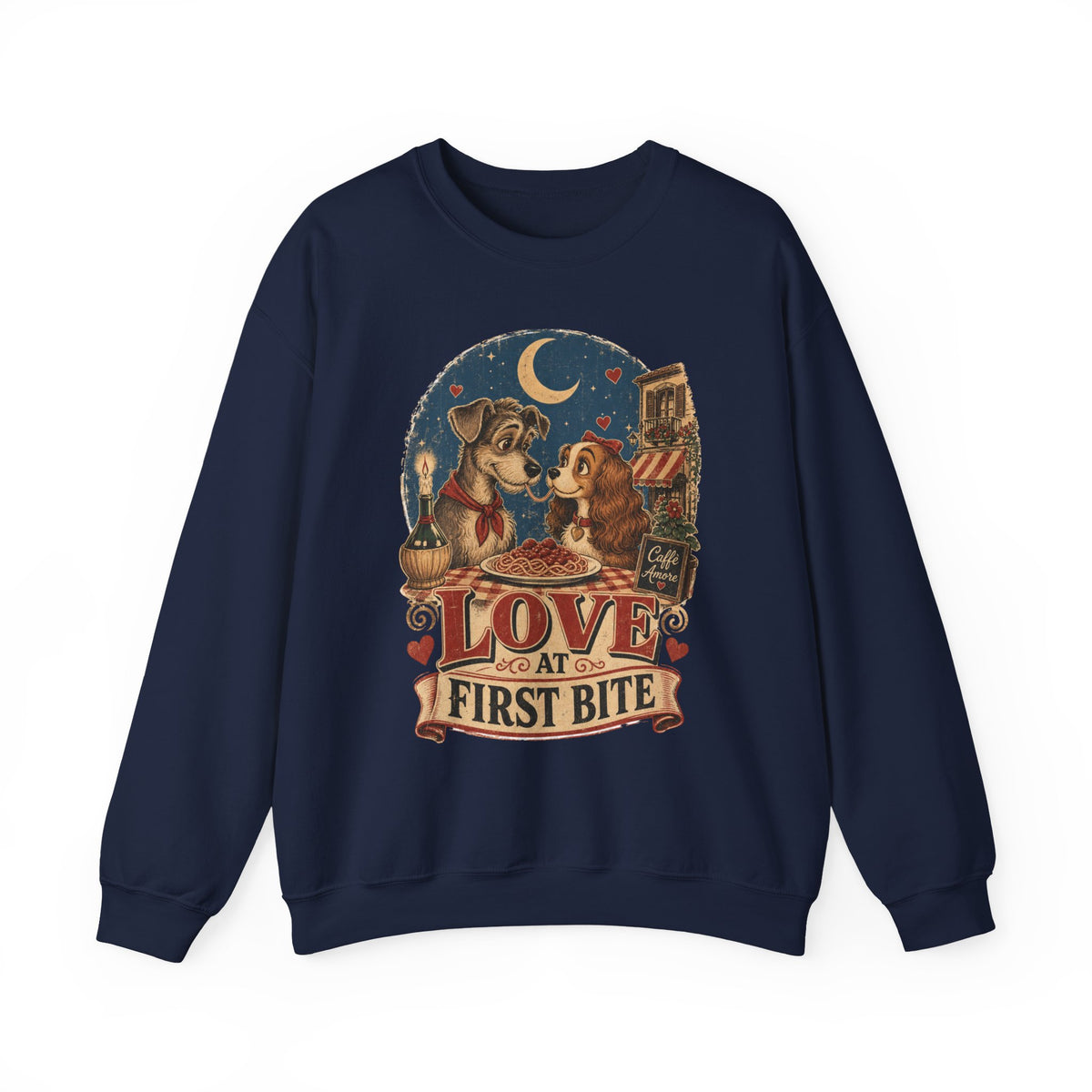 Love at First Bite Sweatshirt — Cute Dog & Pizza Cozy Crewneck